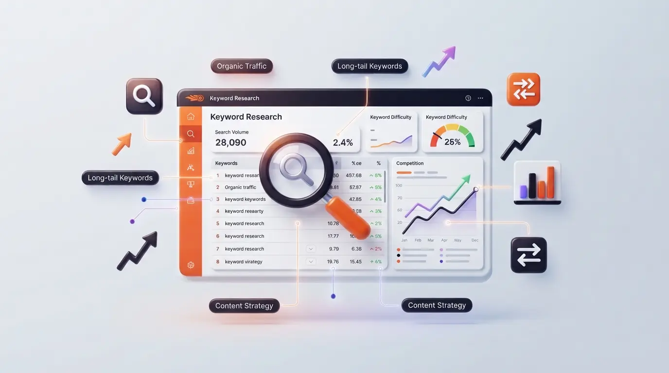 البحث عن الكلمات المفتاحية Semrush