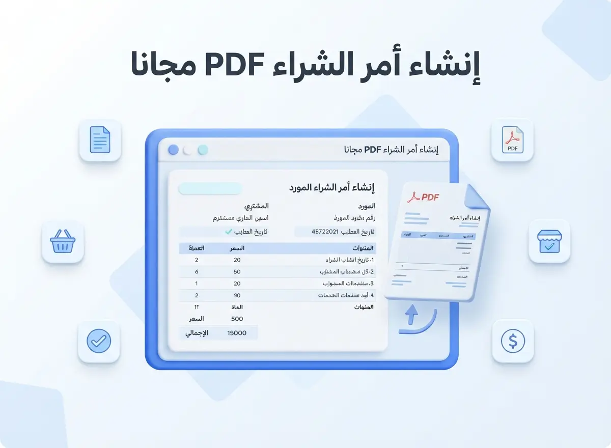 إنشاء أمر الشراء PDF مجانا