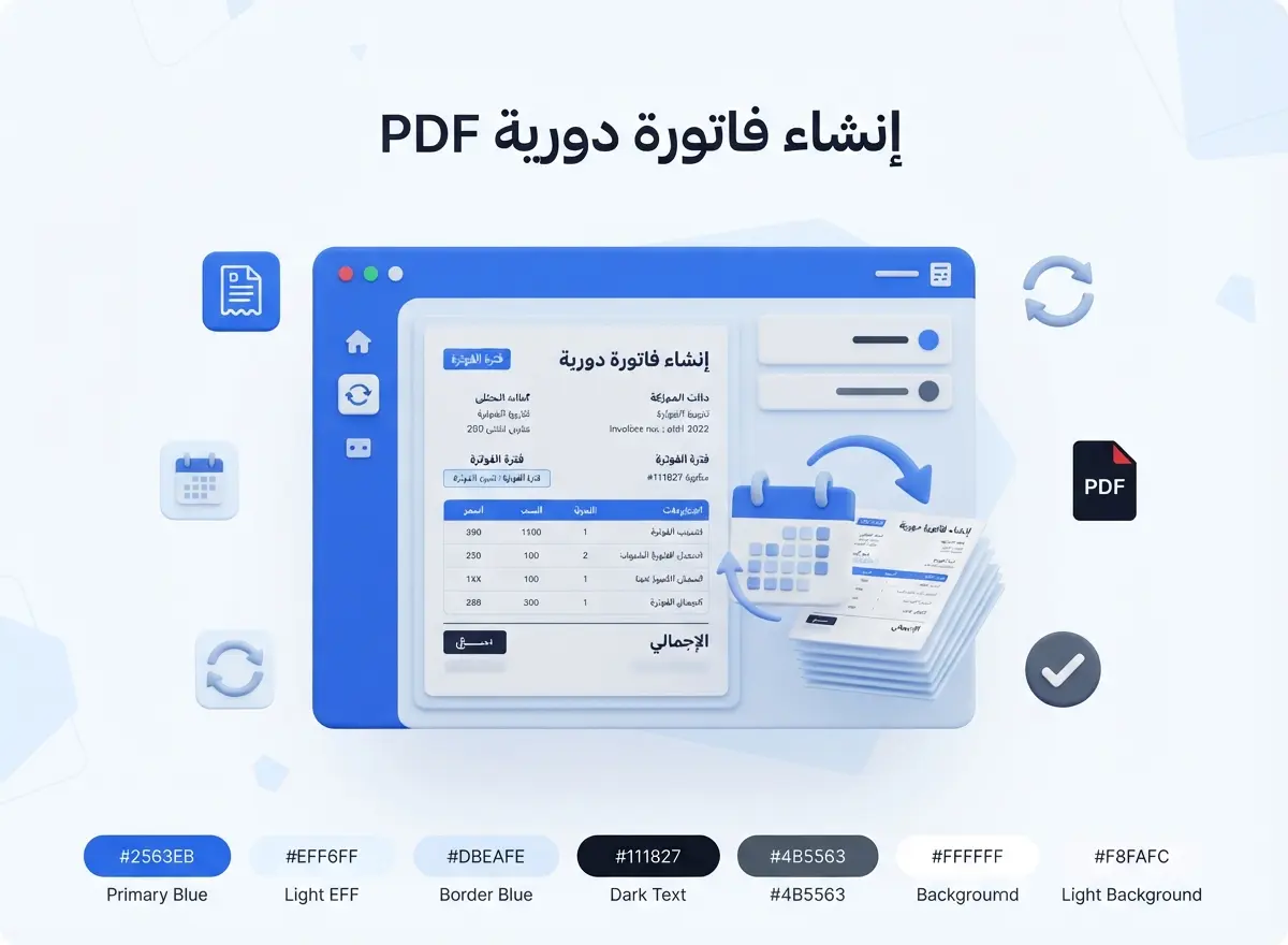 إنشاء فاتورة دورية PDF